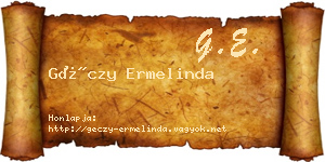 Géczy Ermelinda névjegykártya